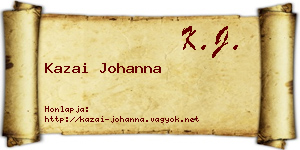 Kazai Johanna névjegykártya